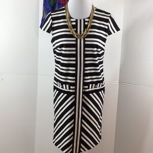Karl Lagerfeld b/w dropped waist shift dress 10
